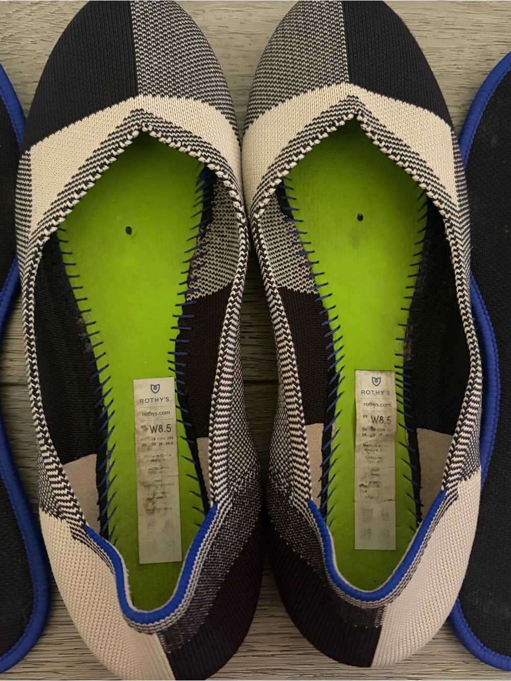Rothy's Navy, Cream and Blue Knit Slip-On Flats - Picture 4 of 4